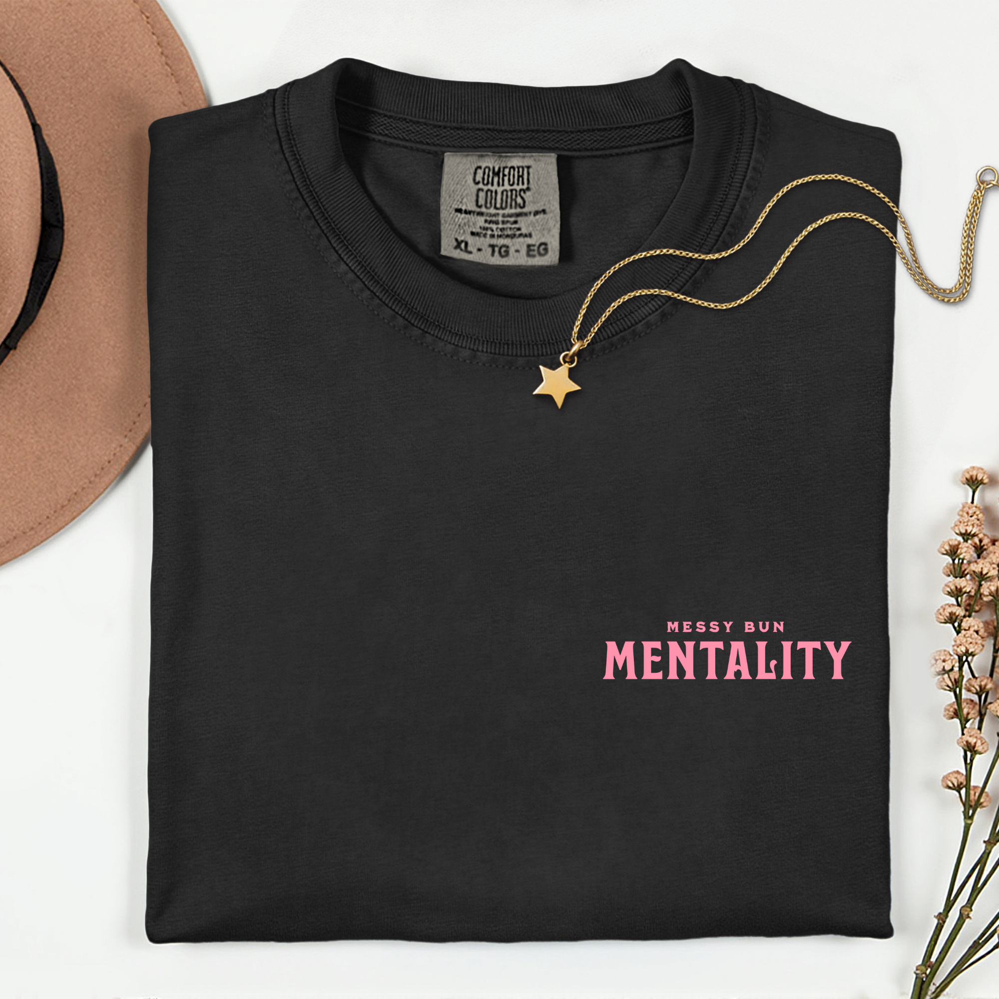 Messy Bun Mentality Skull Graphic Tee