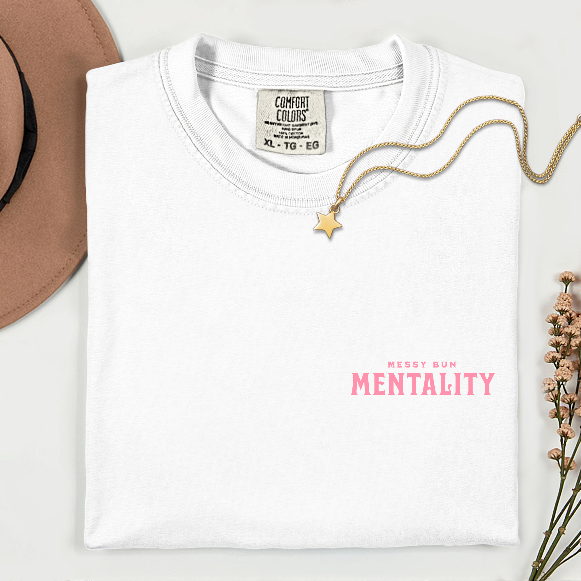 Messy Bun Mentality Skull Graphic Tee