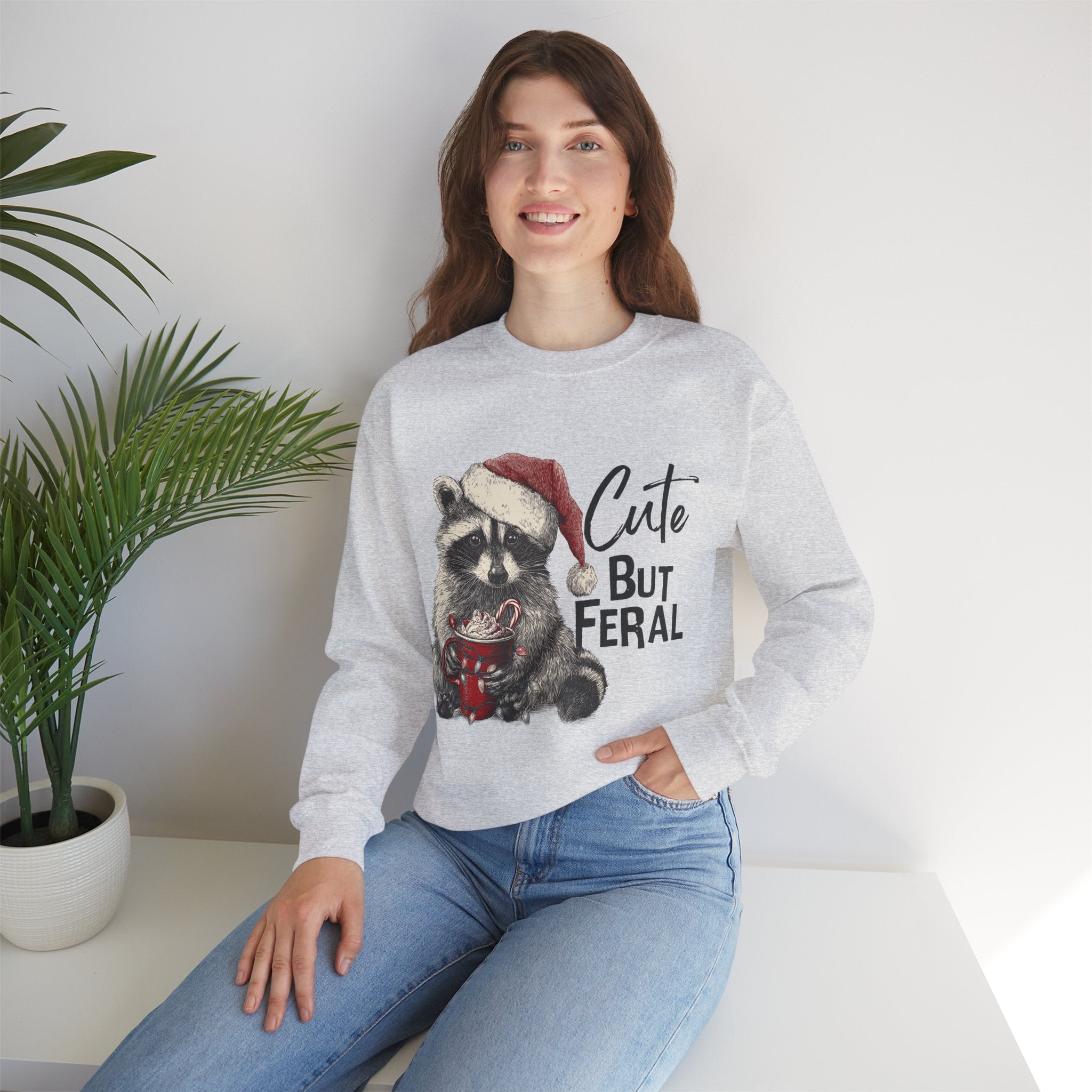 Cute But Feral Christmas Sweatshirt