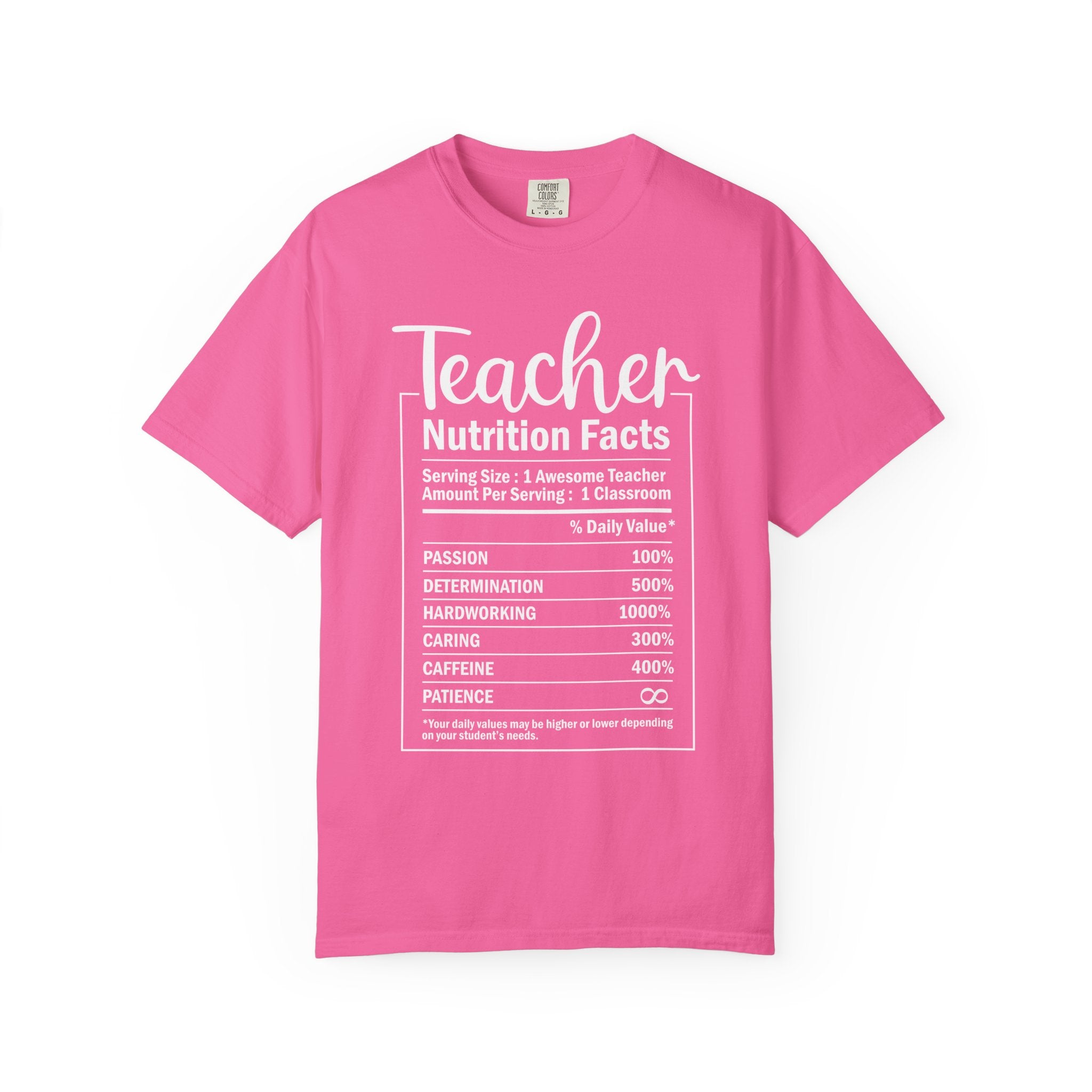 Teacher Nutrition Facts T-Shirt