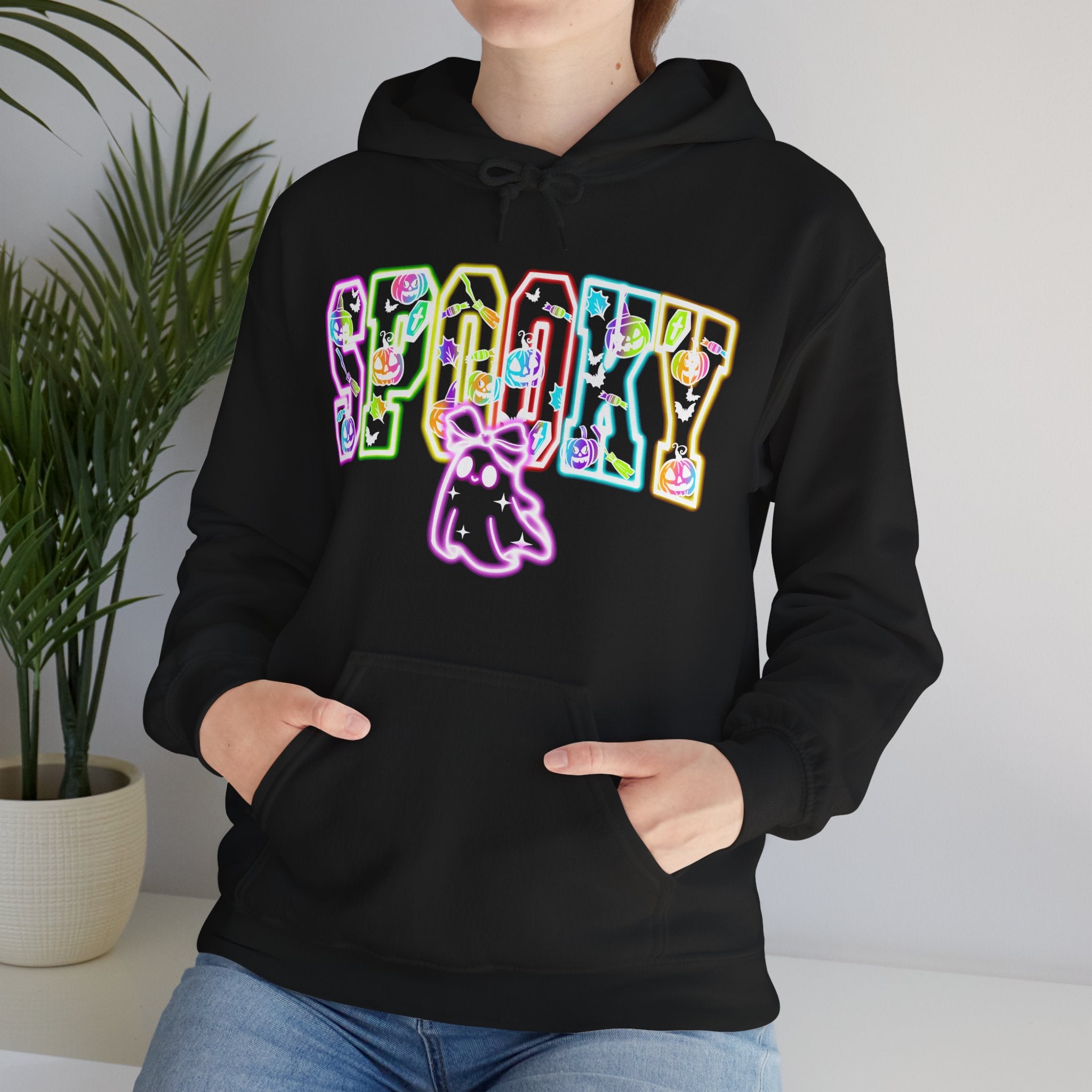 Spooky Neon Hoodie for Halloween