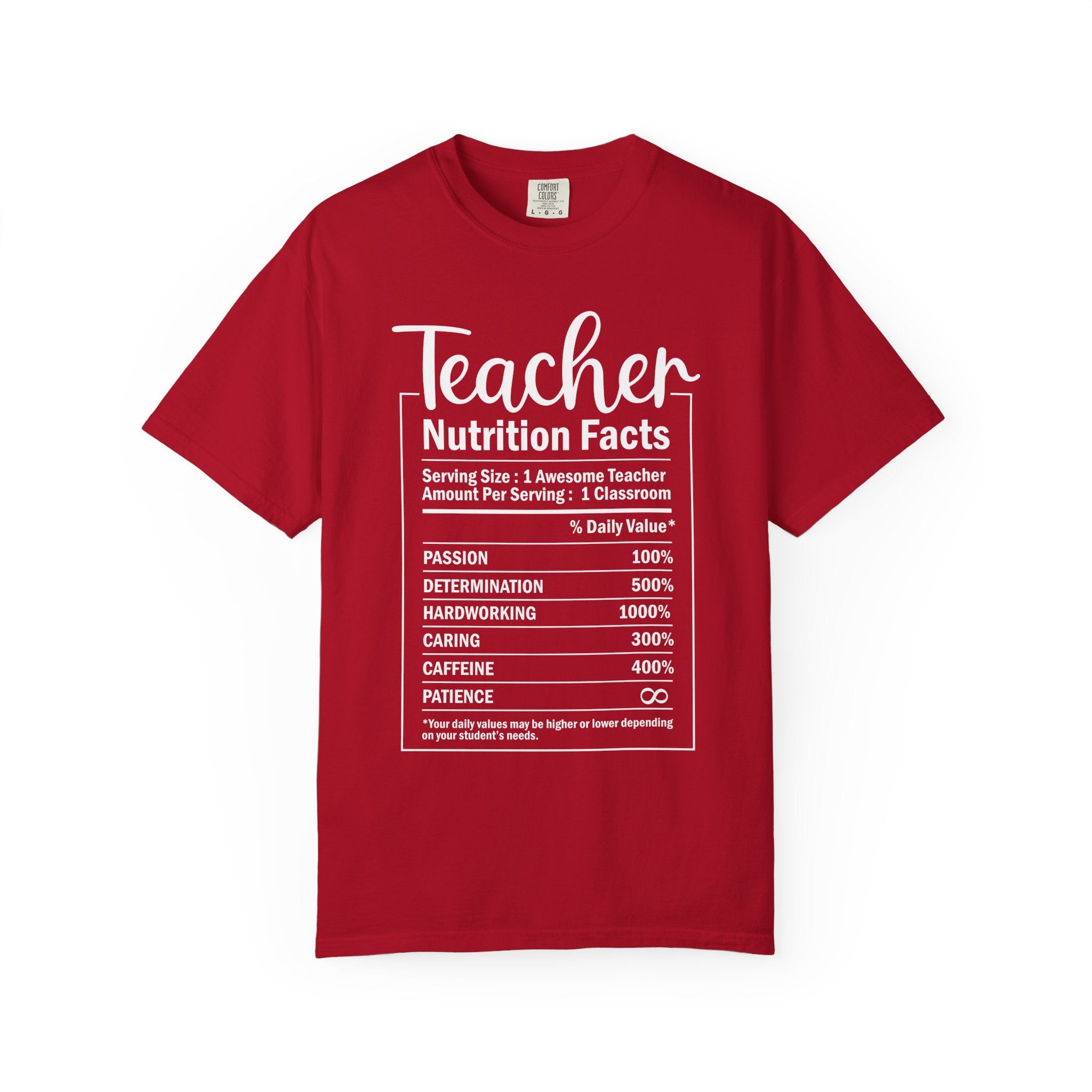 Teacher Nutrition Facts T-Shirt