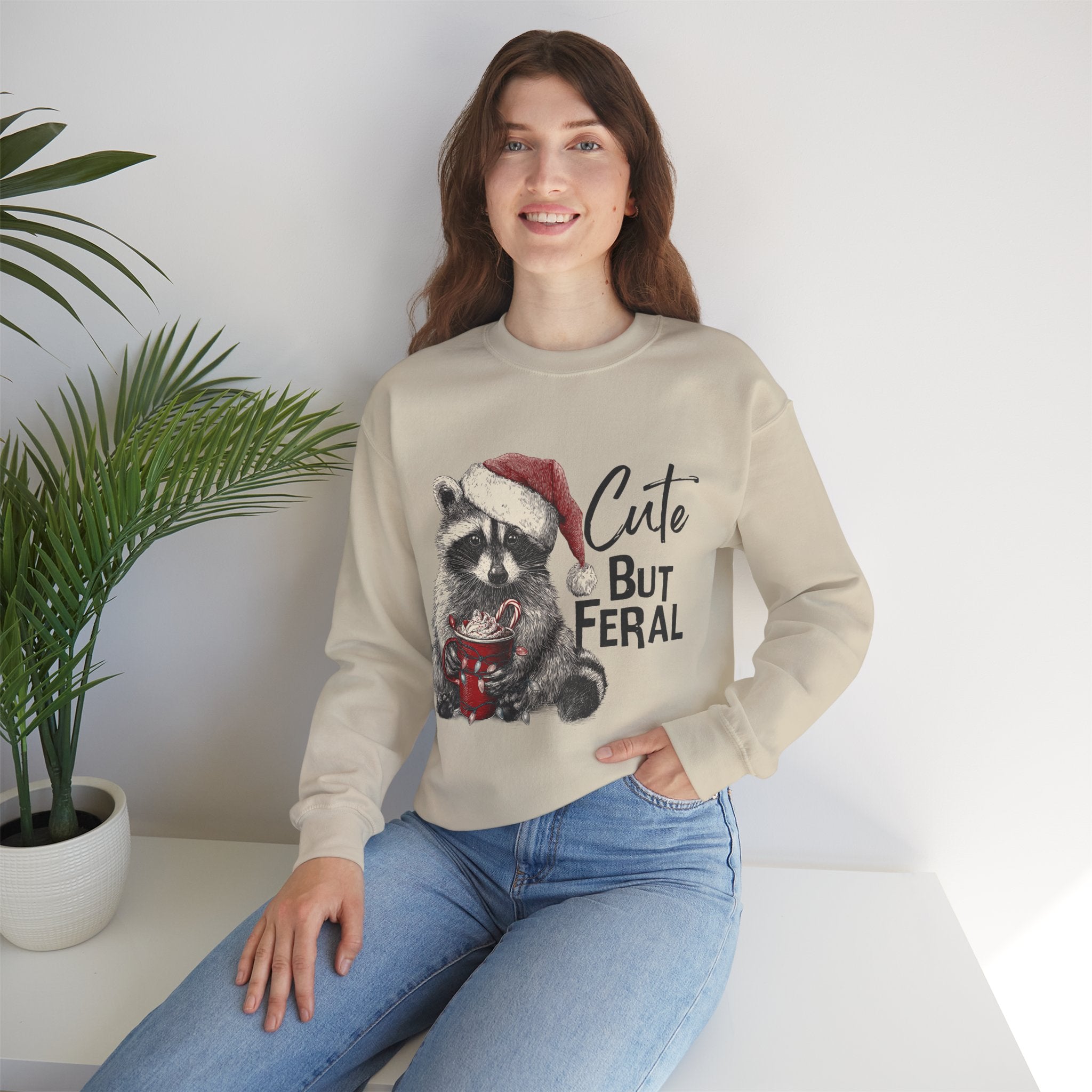 Cute But Feral Christmas Sweatshirt