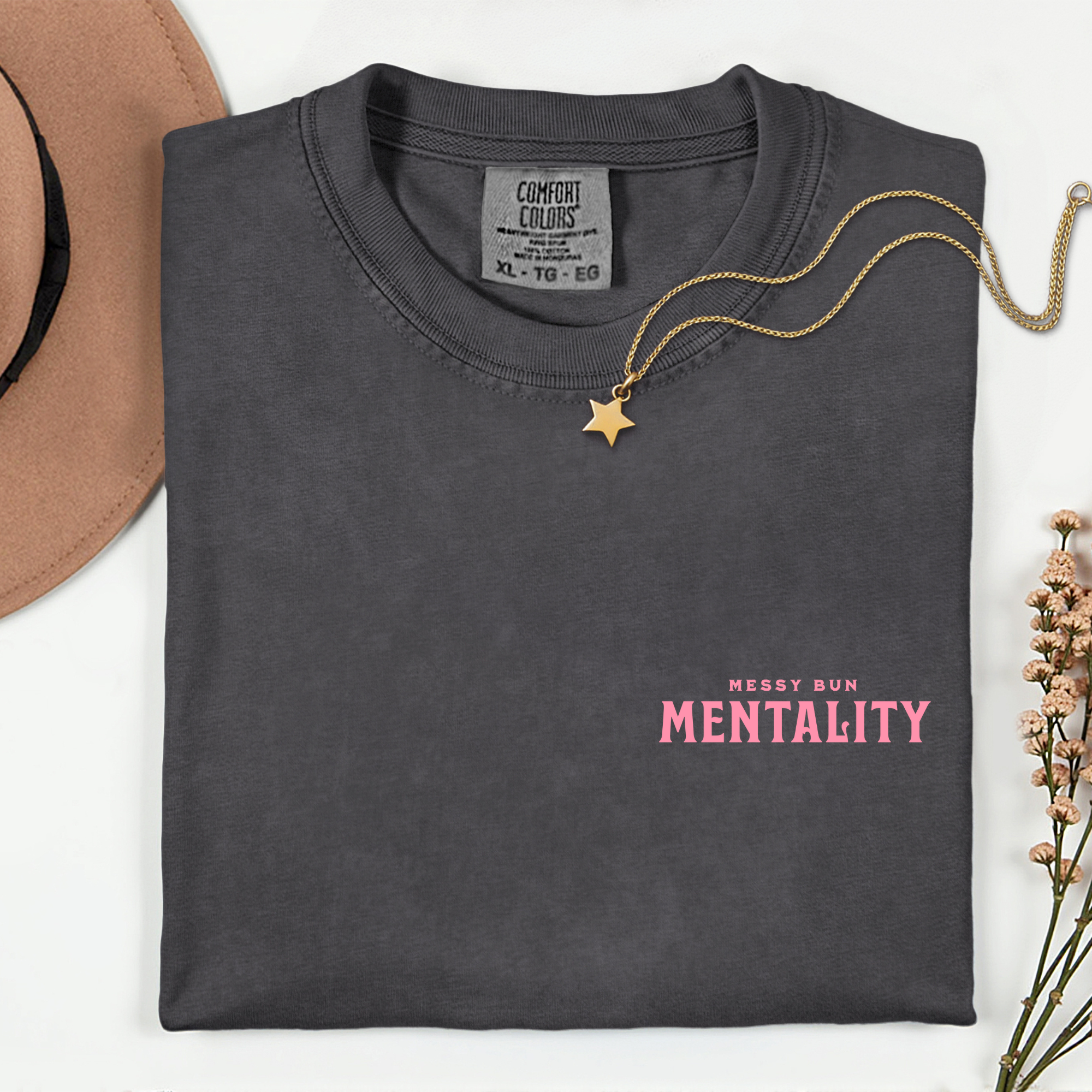 Messy Bun Mentality Skull Graphic Tee