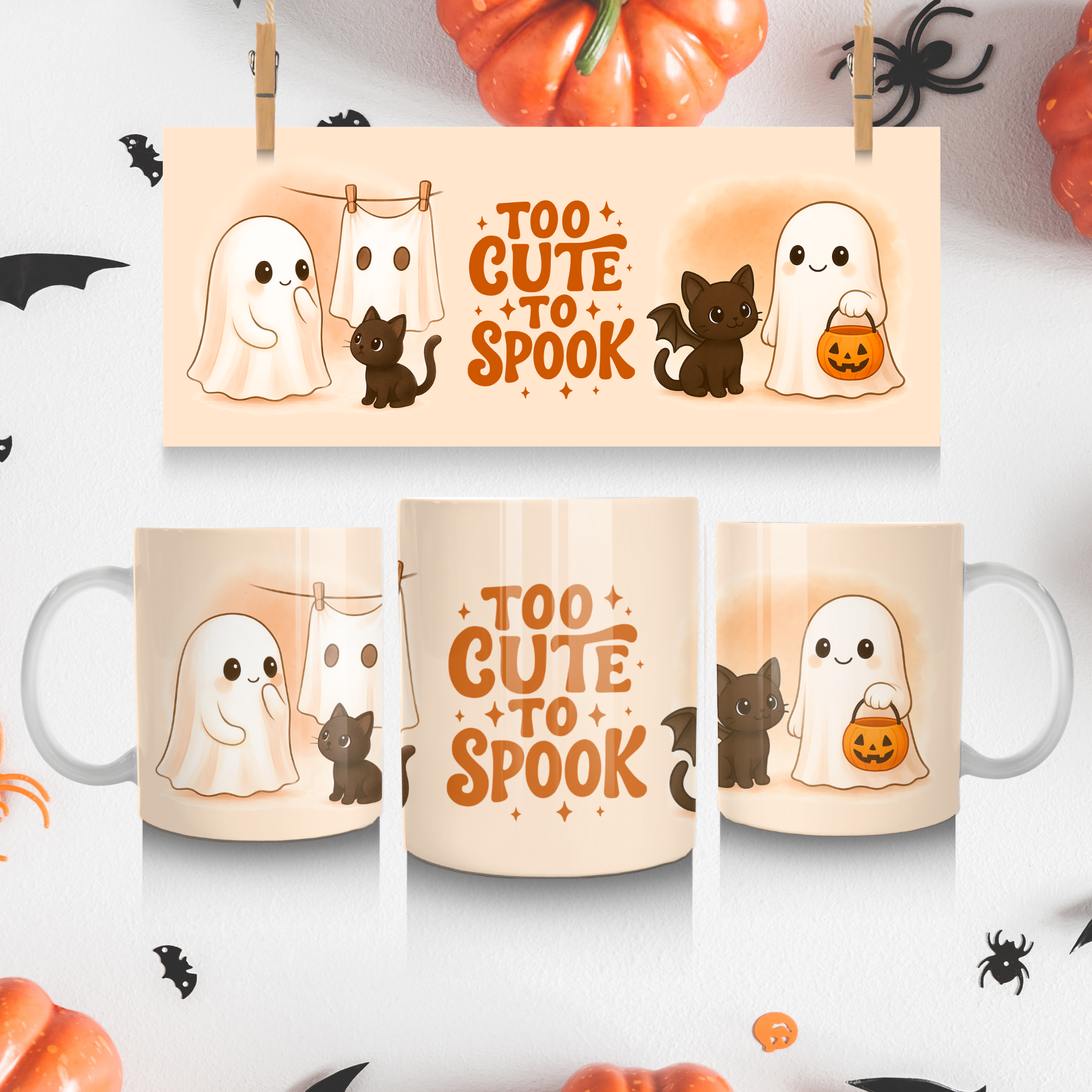 Too Cute to Spook Halloween Ceramic Mug