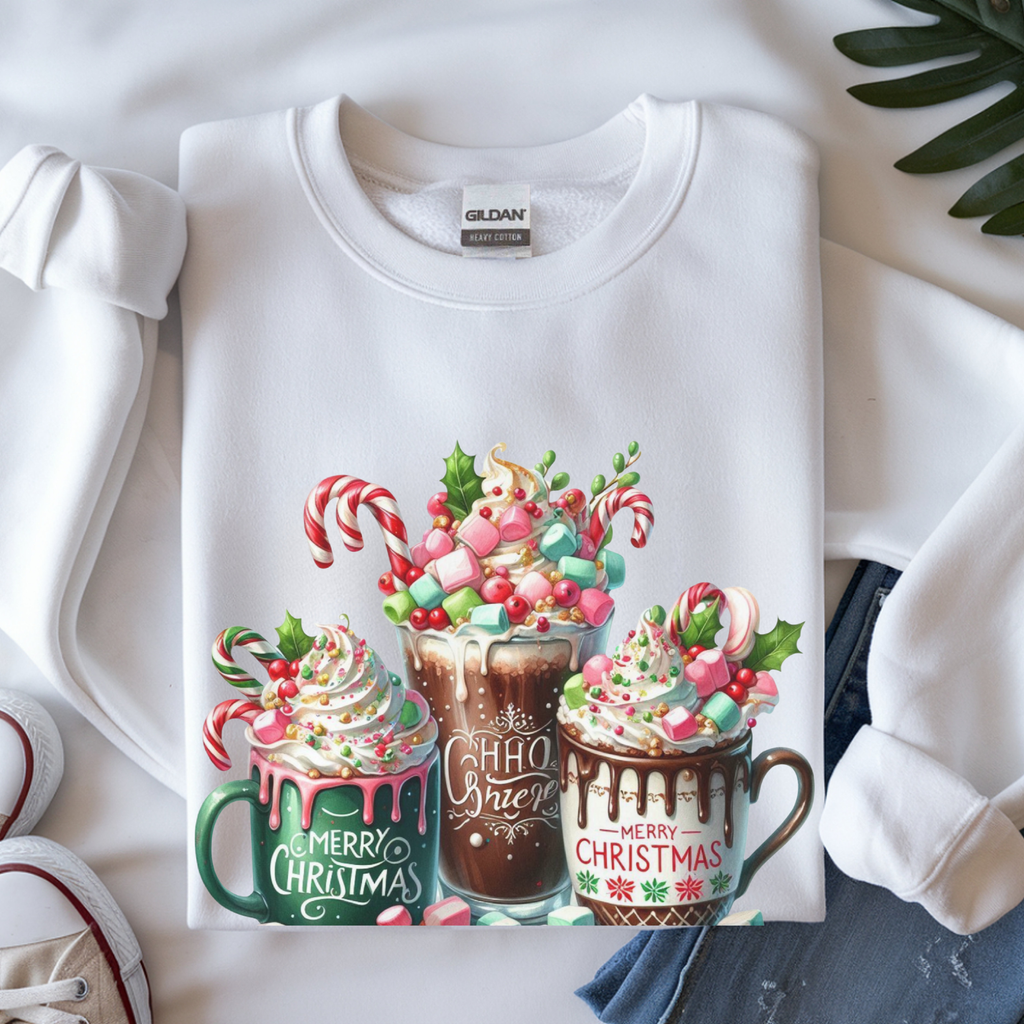 Cozy Holiday Sweatshirt with Hot Cocoa