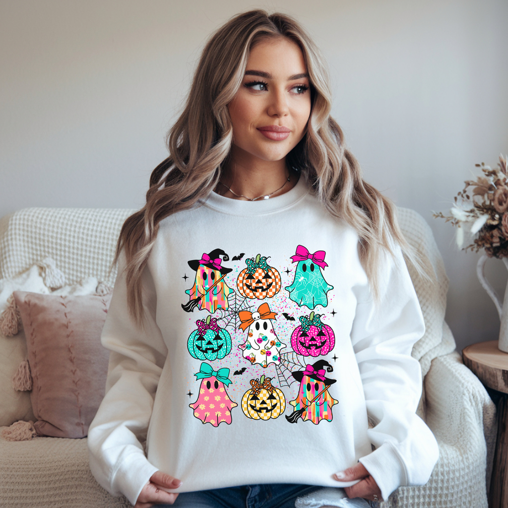 Halloween Ghosts & Pumpkins Crewneck Sweatshirt