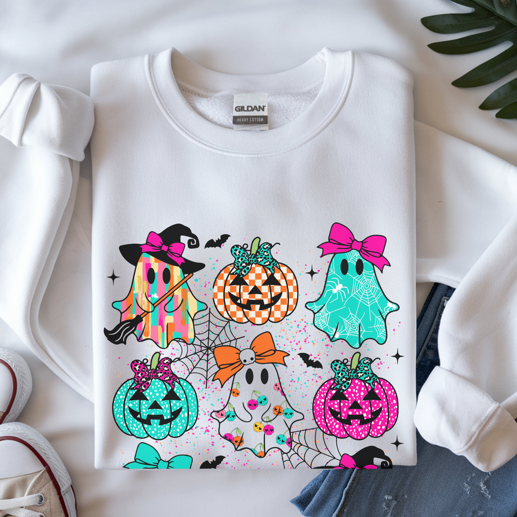 Halloween Ghosts & Pumpkins Crewneck Sweatshirt