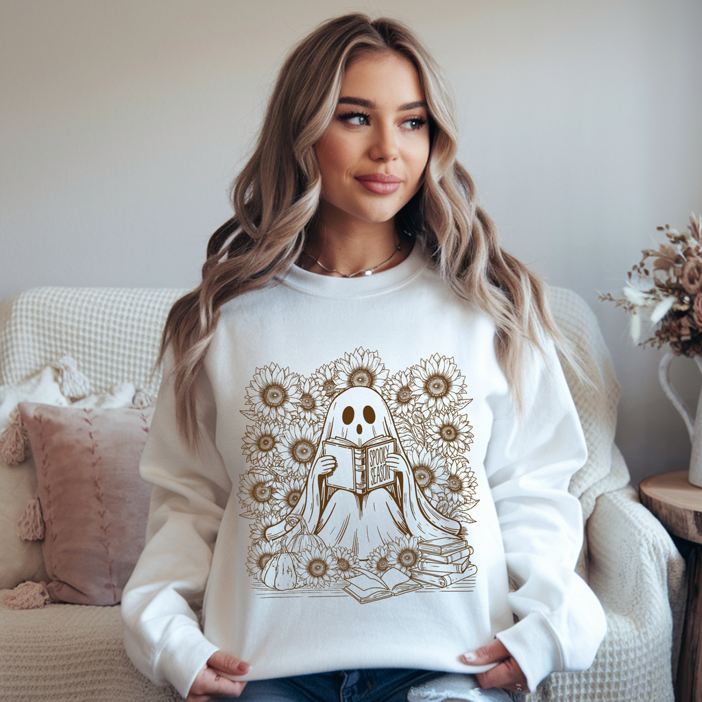 Cozy Ghost Reading Sweatshirt