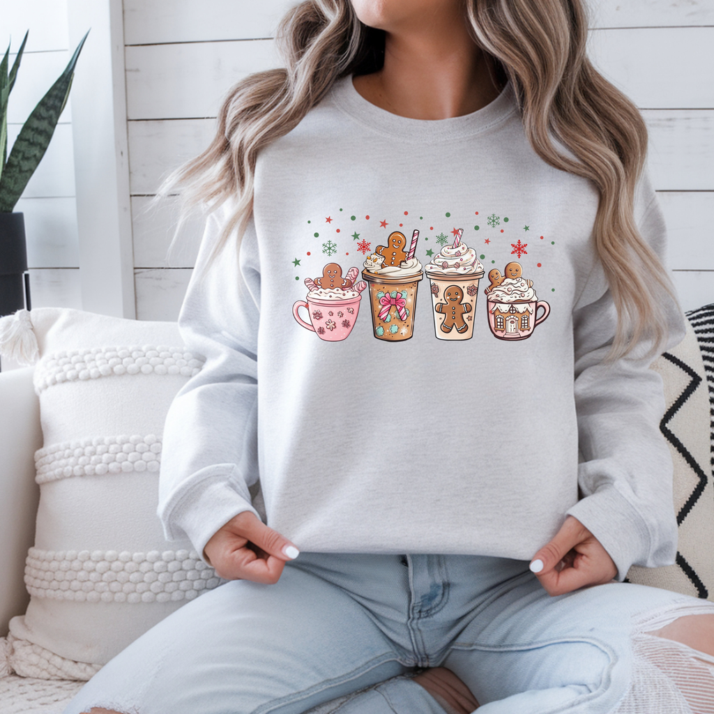 Cozy Holiday Sweatshirt with Gingerbread Design