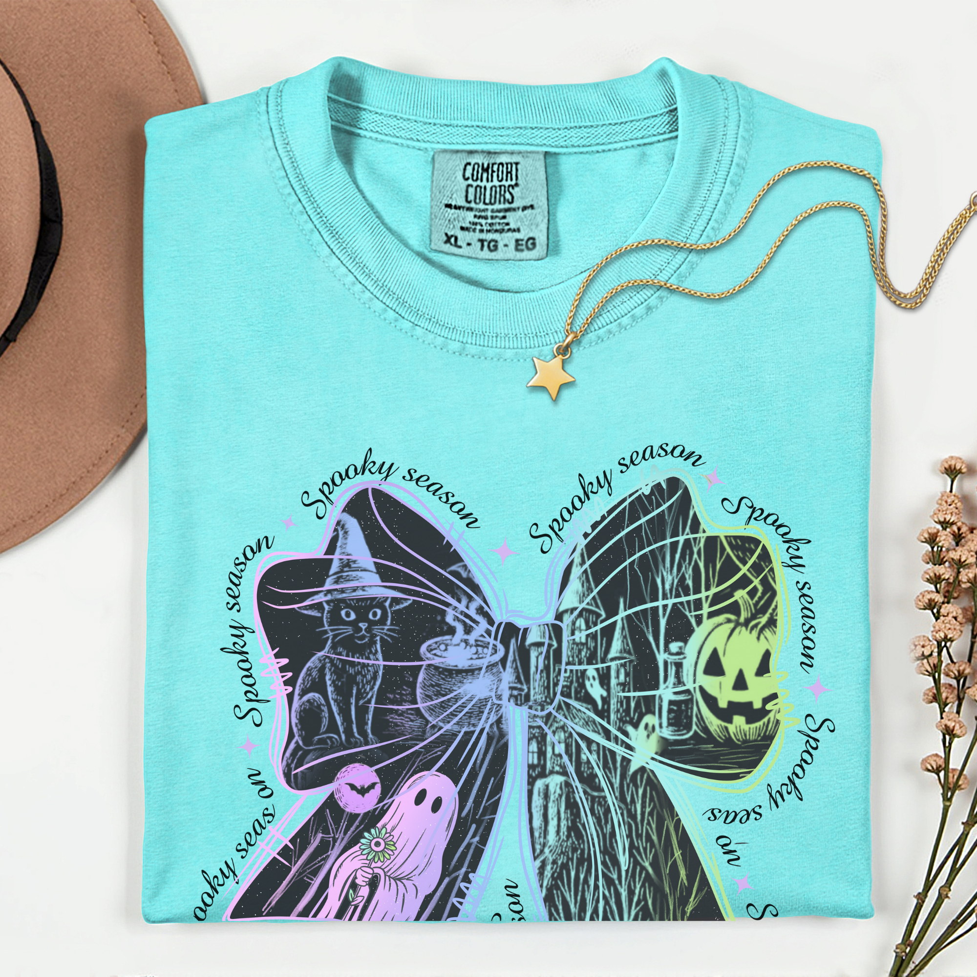 Spooky Ghosts Coquette Halloween T-Shirt