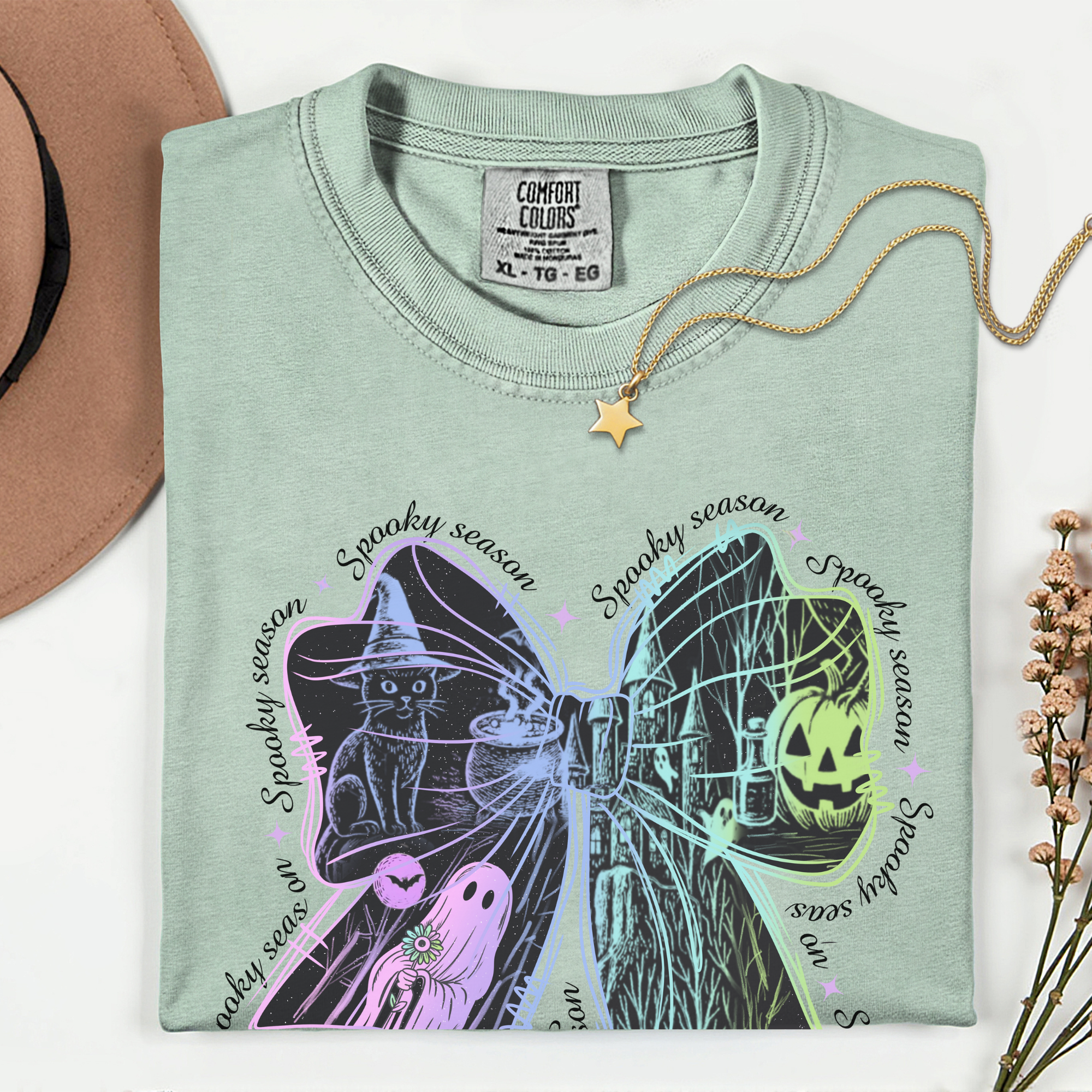 Spooky Ghosts Coquette Halloween T-Shirt