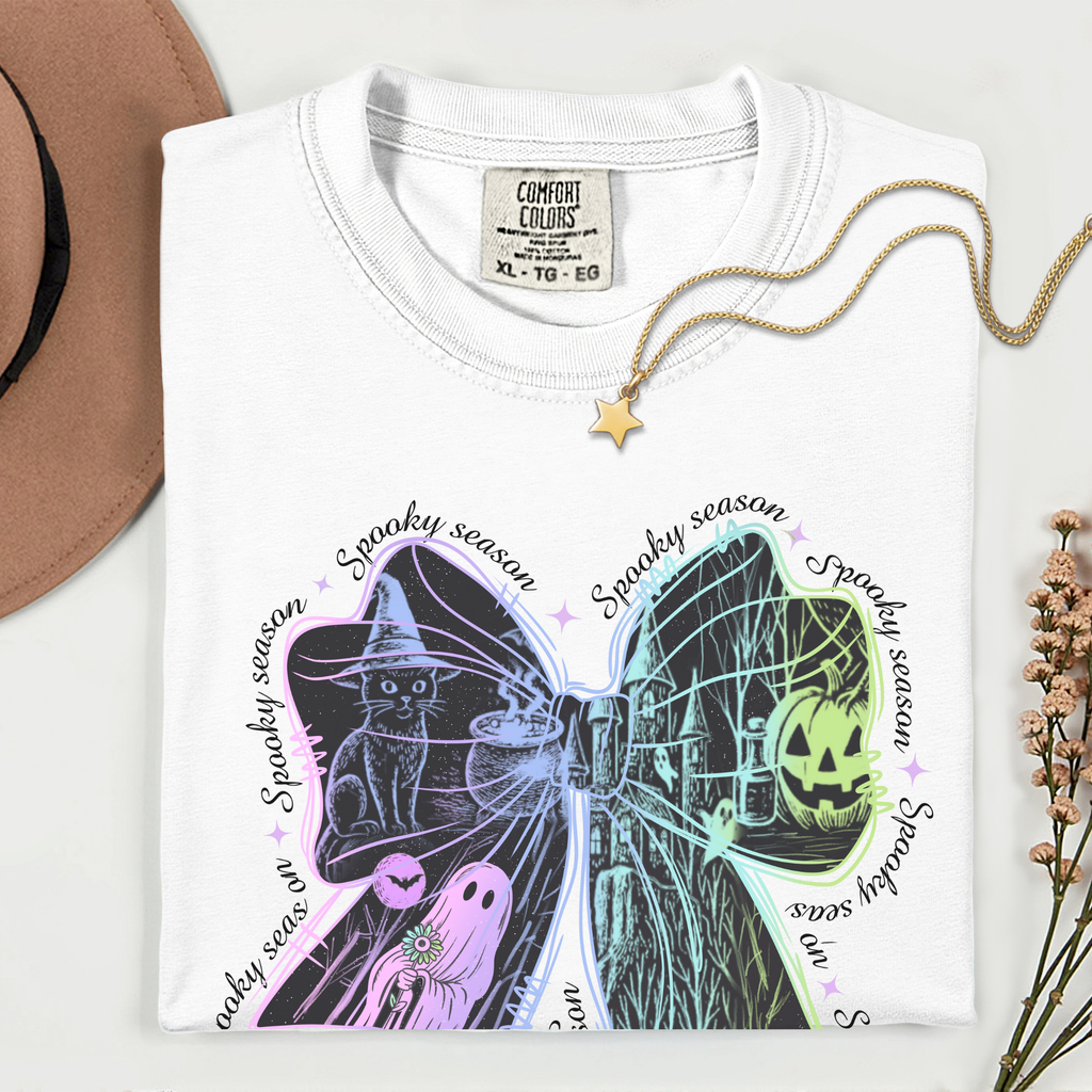 Spooky Ghosts Coquette Halloween T-Shirt