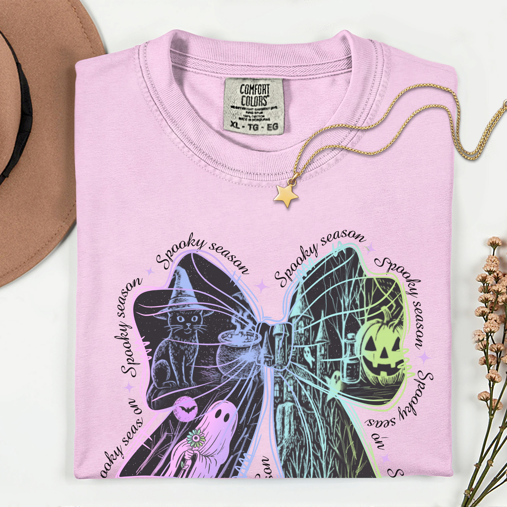 Spooky Ghosts Coquette Halloween T-Shirt