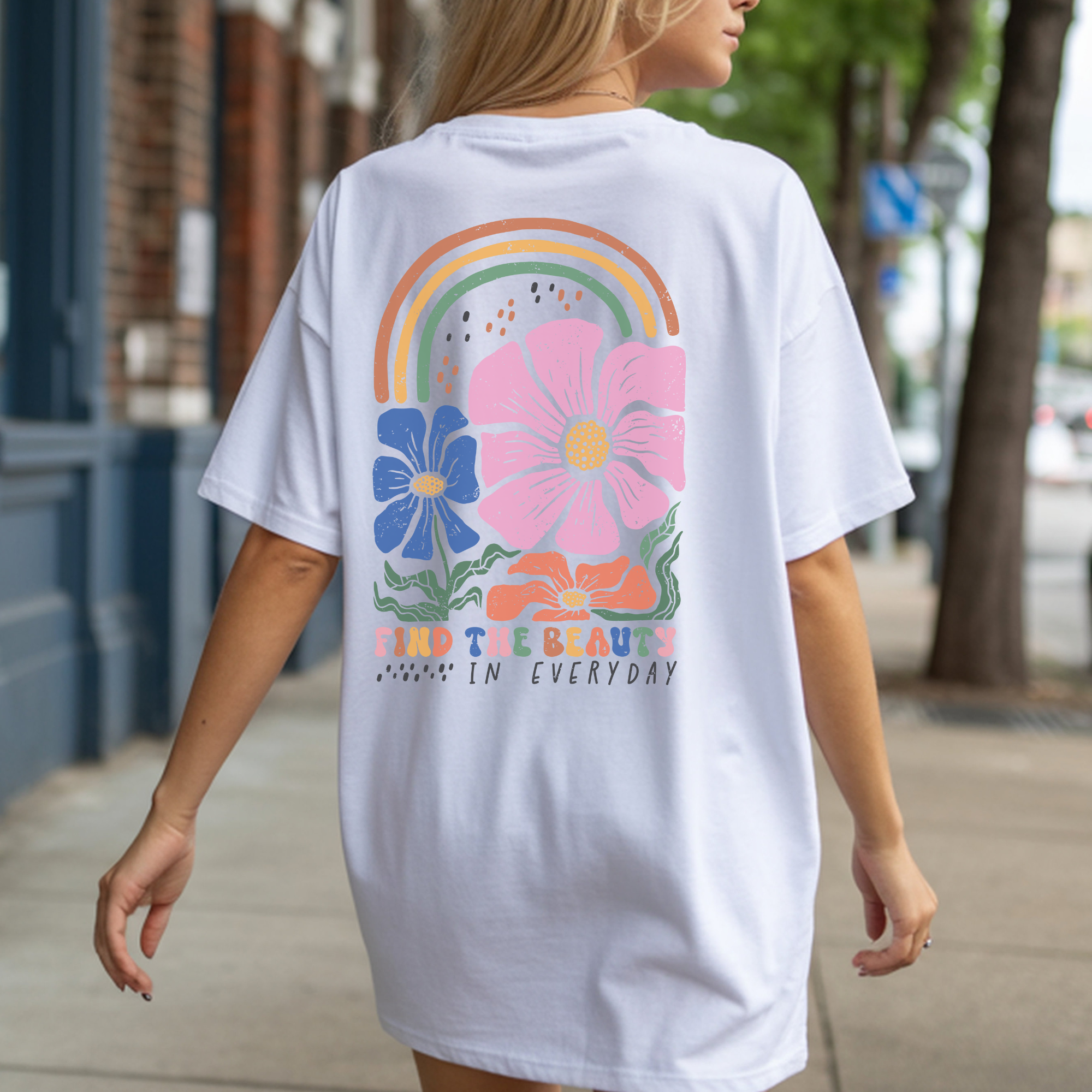 Garment-Dyed T-Shirt with Positive Vibes