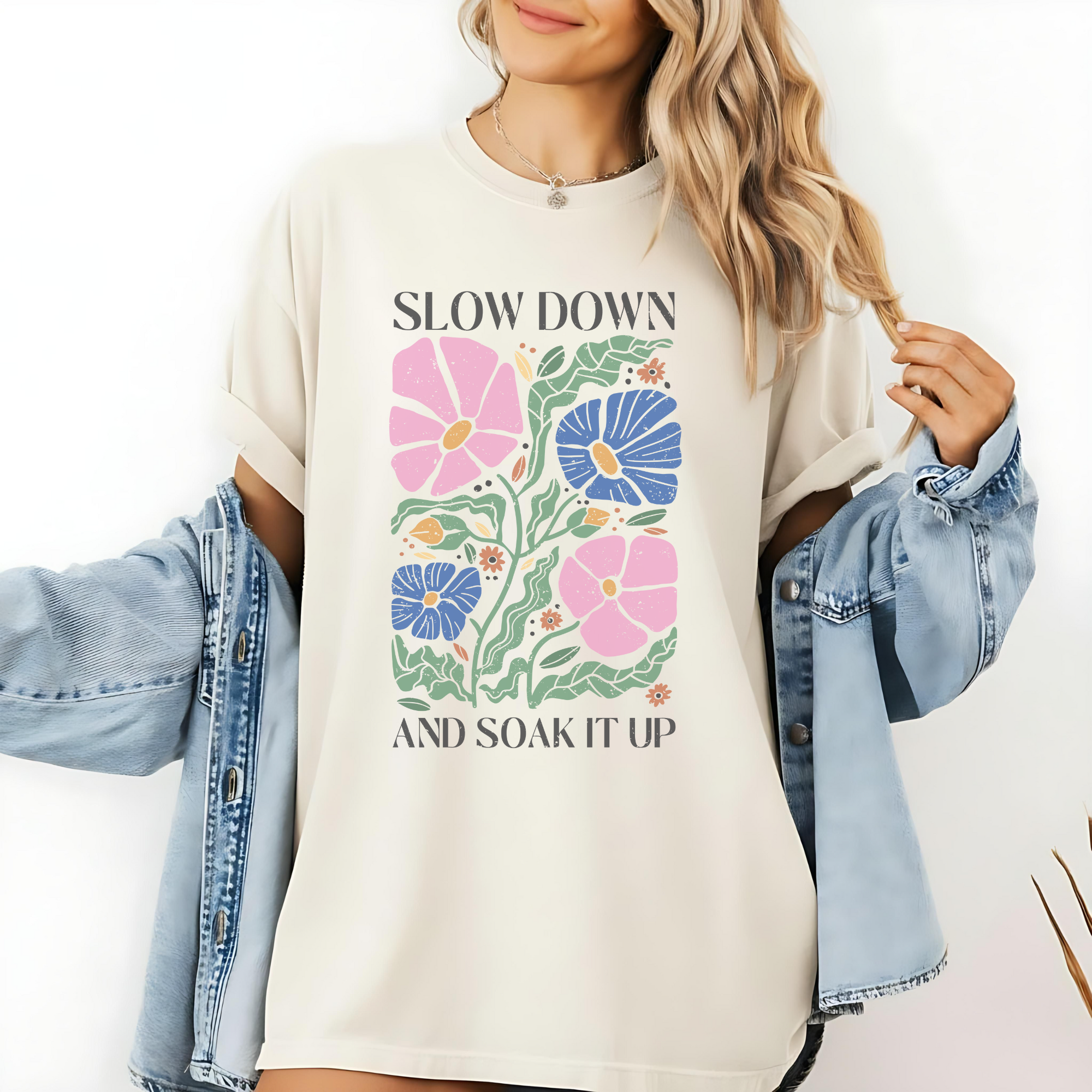 Slow Down and Soak It Up Boho Tee