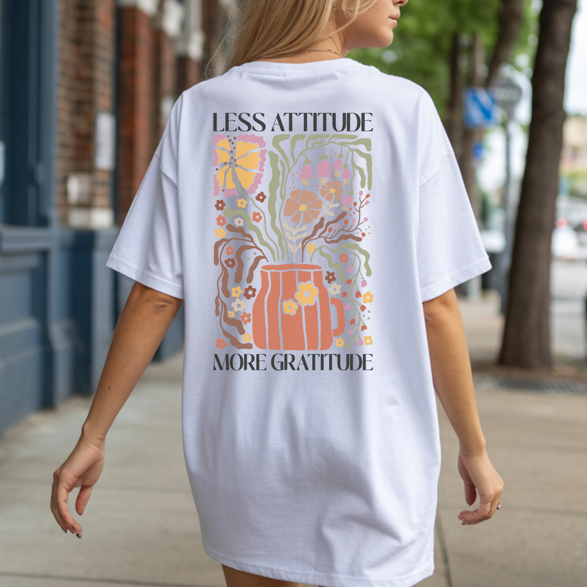 Less Attitude, More Gratitude Boho Graphic Tee