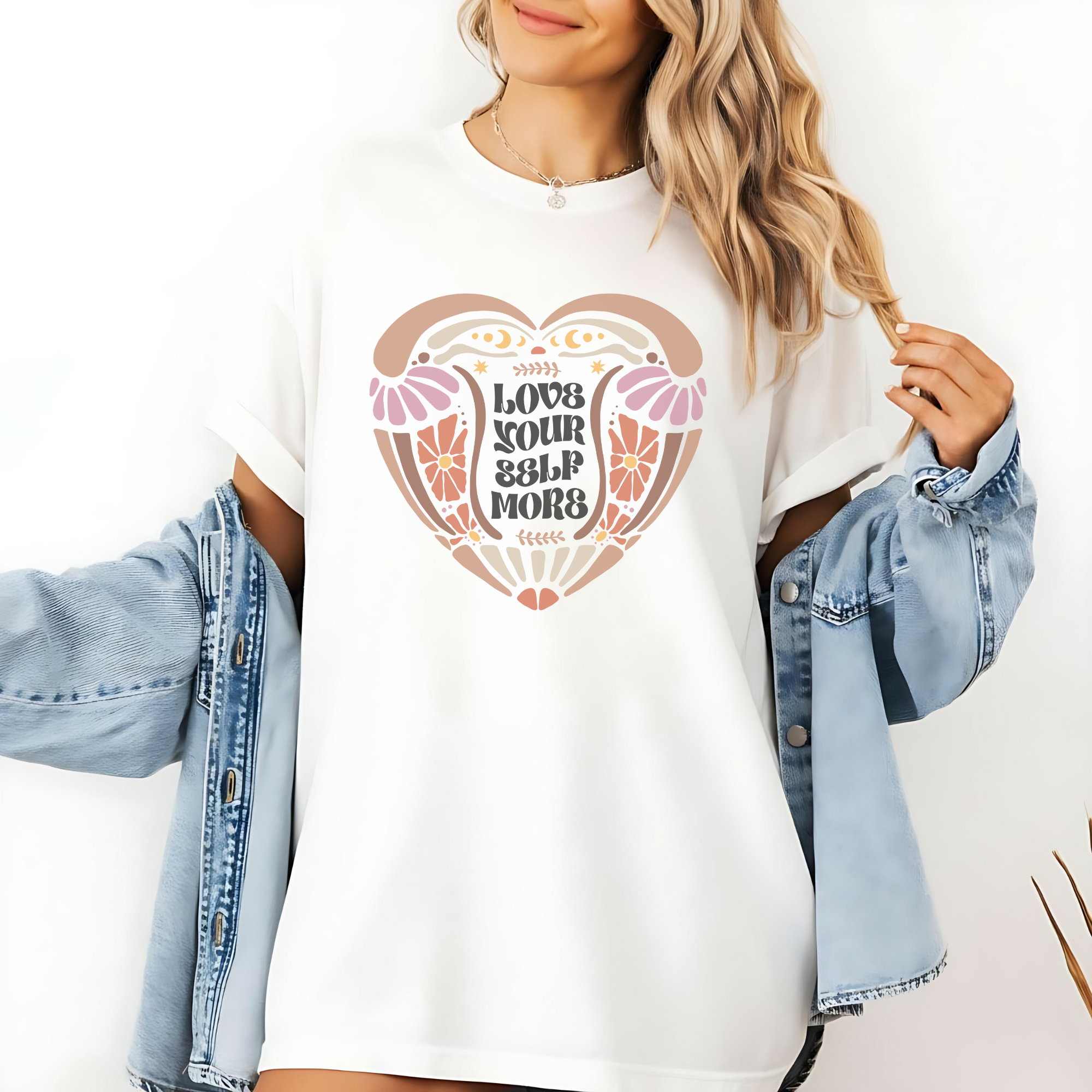 Love Yourself Heart Boho Tee