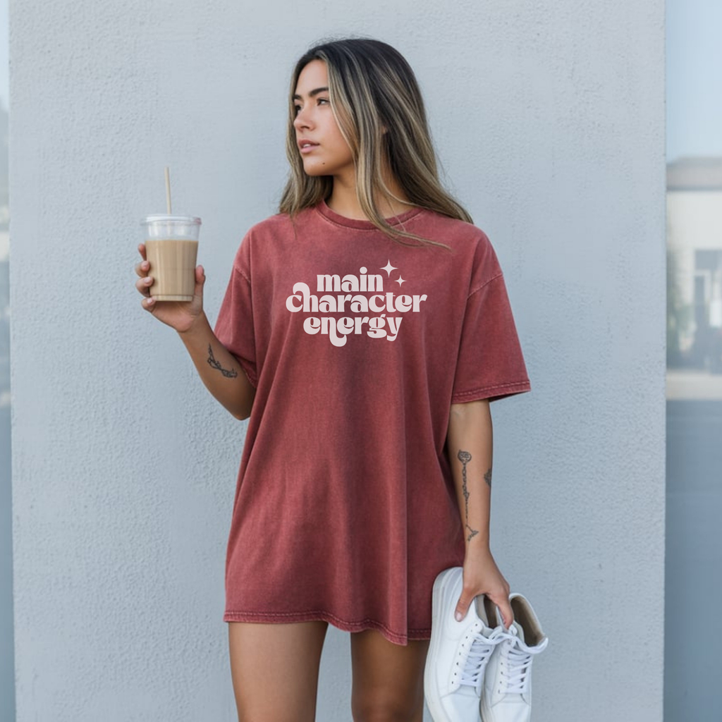 Main Character Energy Unisex Garment-Dyed T-shirt