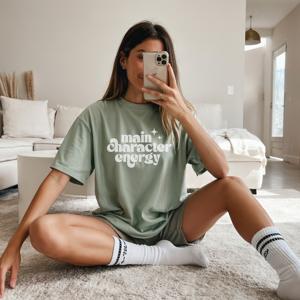 Main Character Energy Unisex Garment-Dyed T-shirt