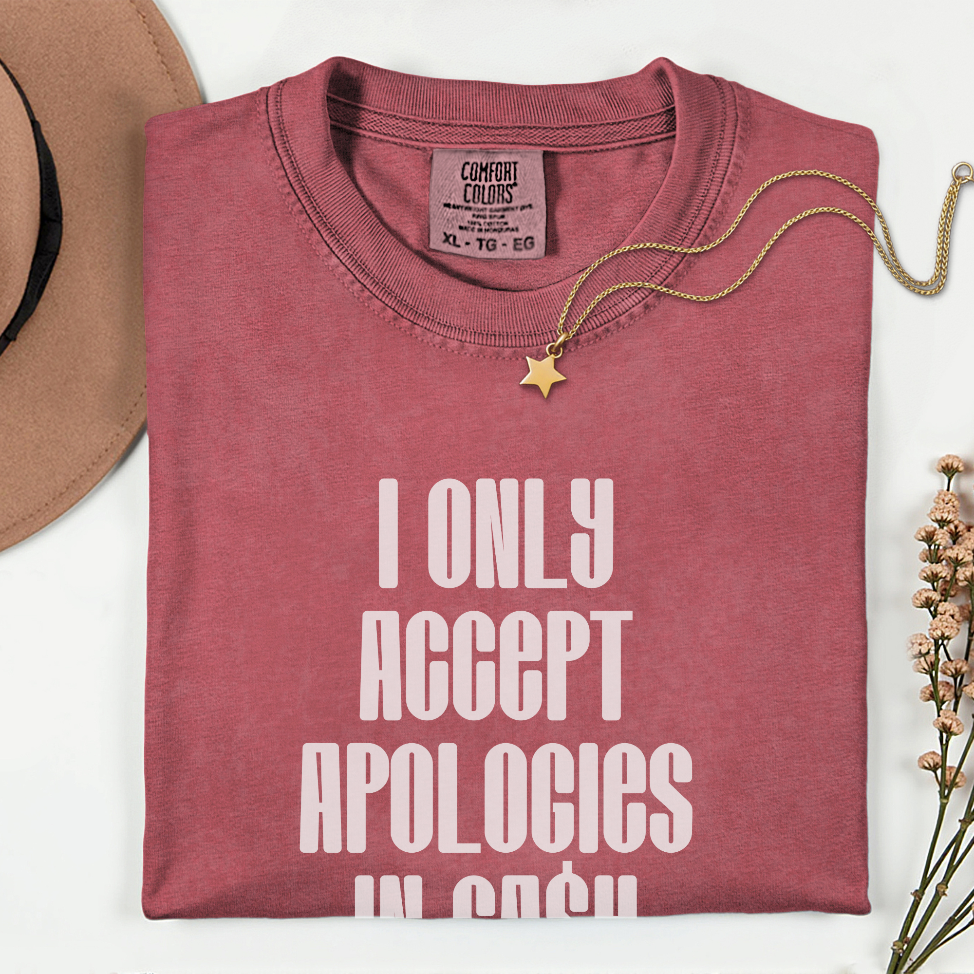 Garment-Dyed T-Shirt with Humorous Quote