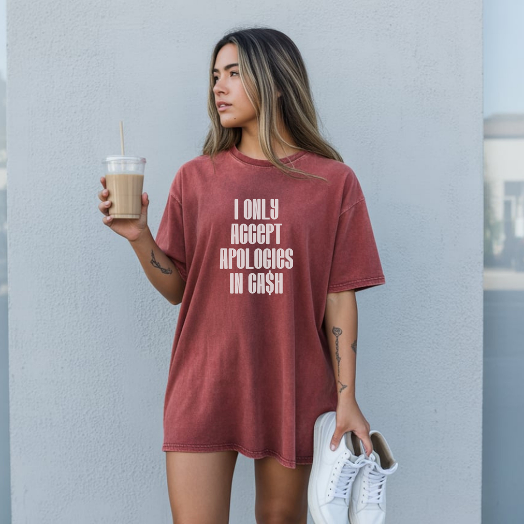 Garment-Dyed T-Shirt with Humorous Quote