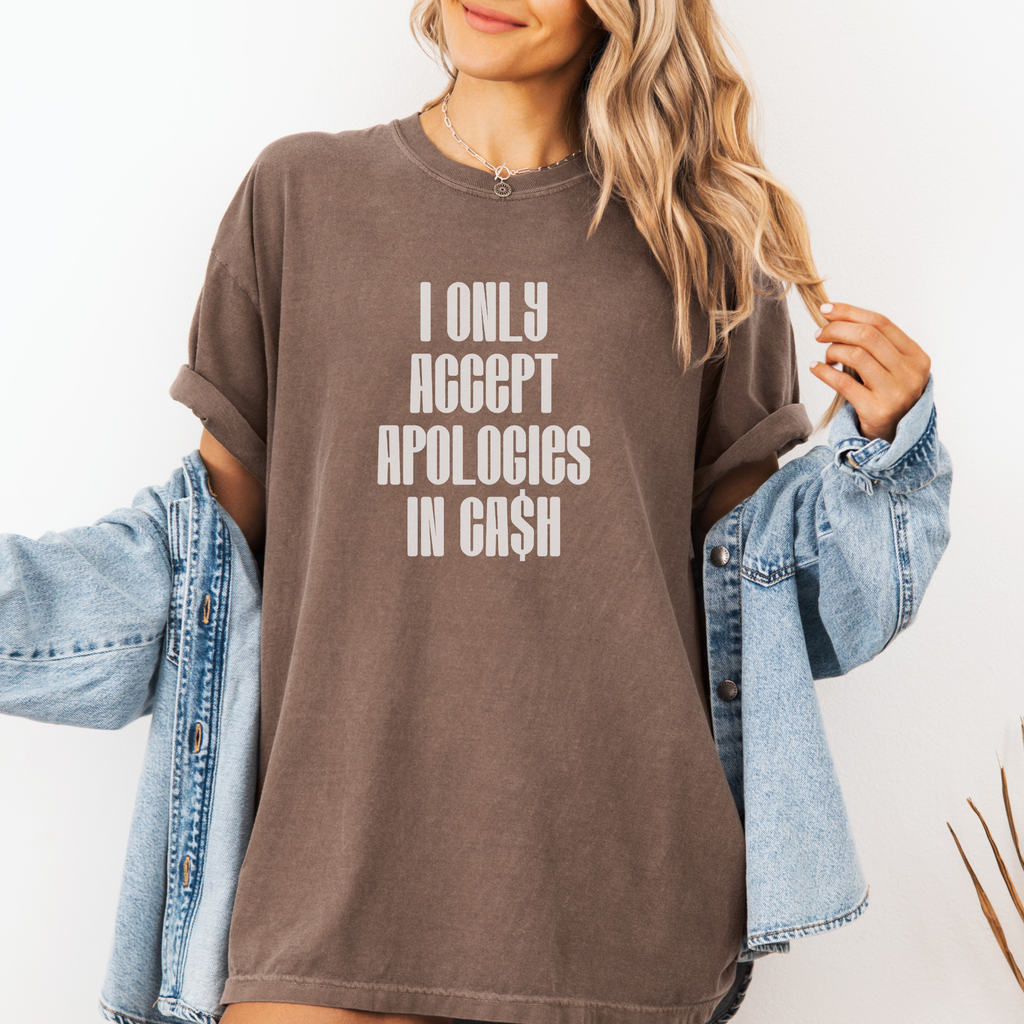 Garment-Dyed T-Shirt with Humorous Quote