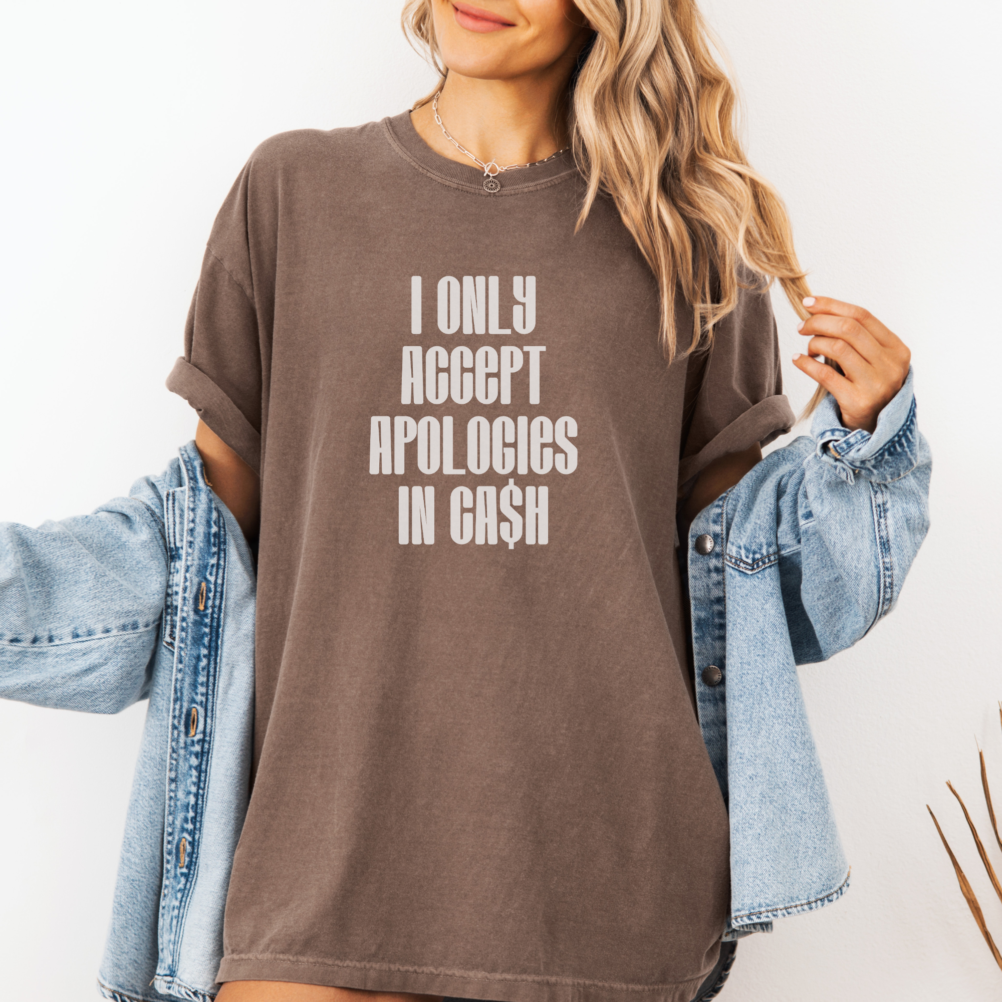 Garment-Dyed T-Shirt with Humorous Quote