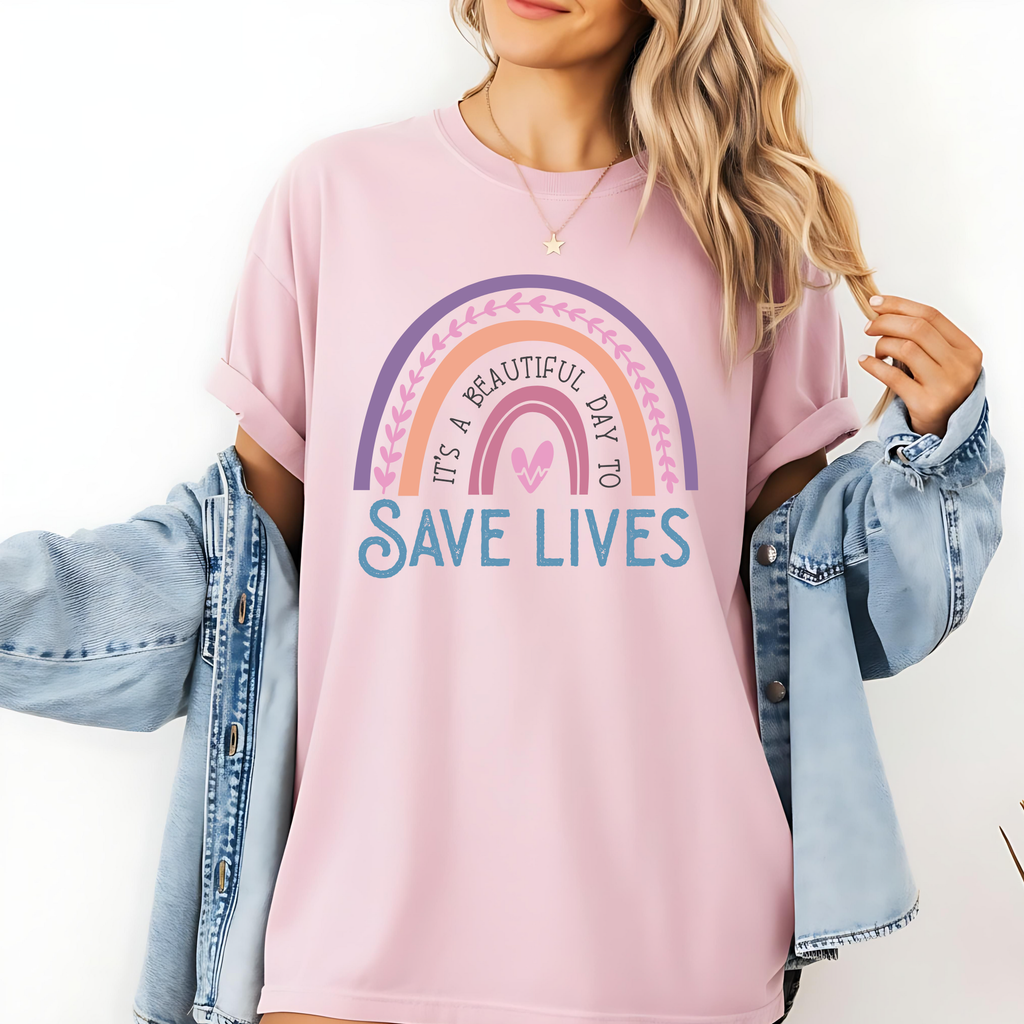 Save Lives Rainbow Nurse T-Shirt