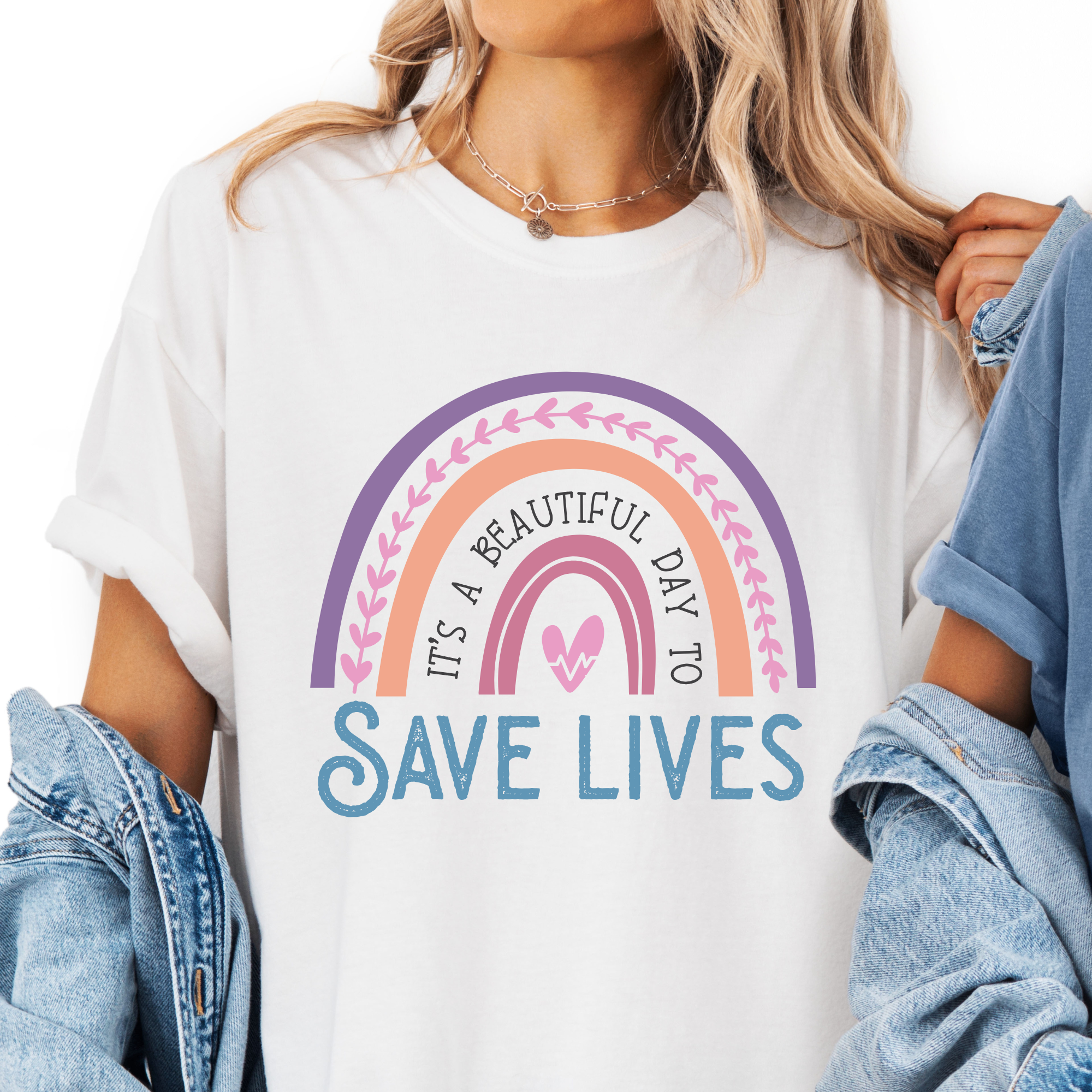 Save Lives Rainbow Nurse T-Shirt